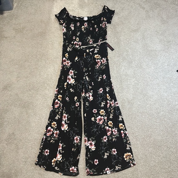 NOBO black floral 2 piece pant set XL - Picture 4 of 13